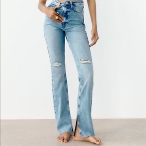 Zara HIGH RISE FLARED SLIM FIT Z1975 JEANS